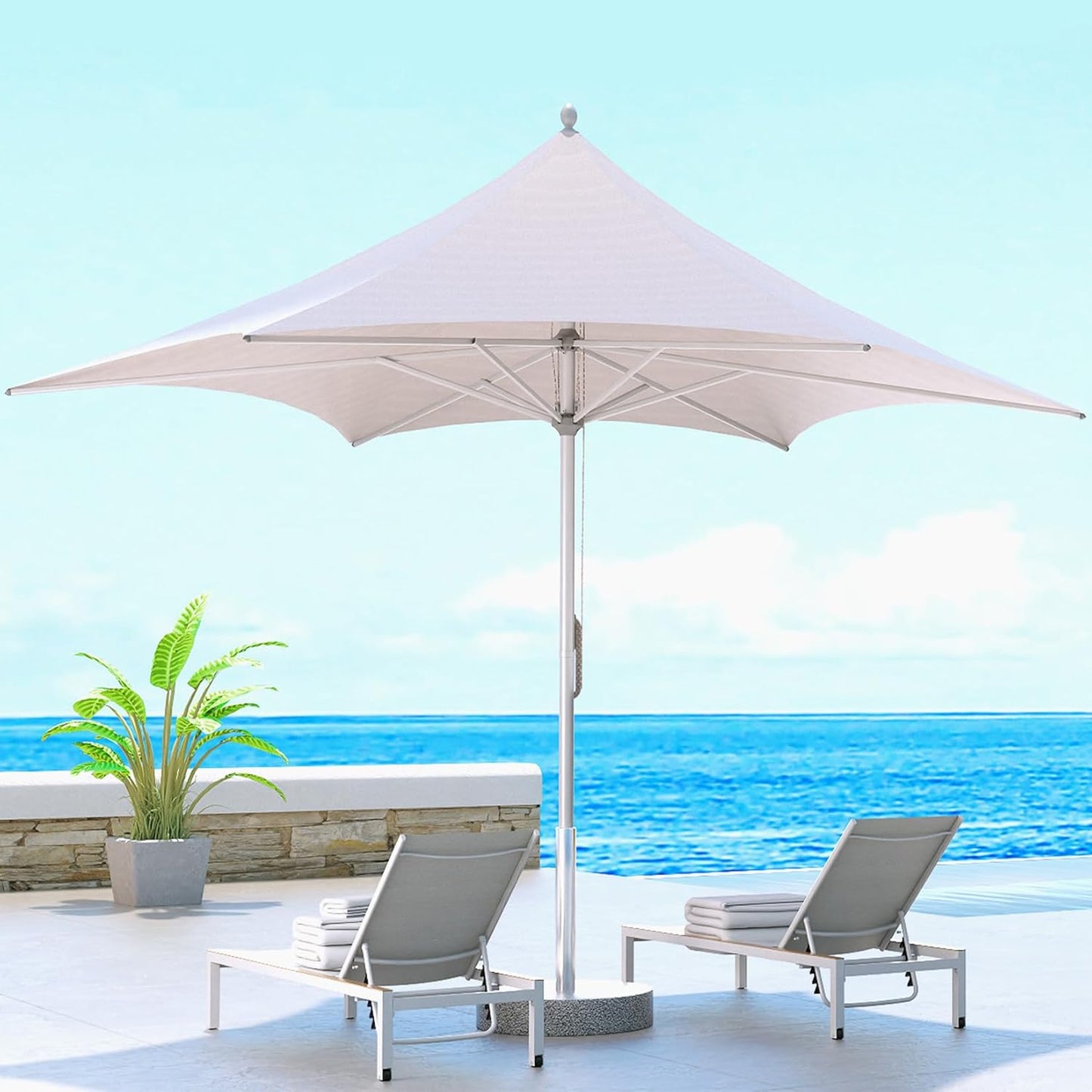 Grand patio 11 FT Patio Umbrella, Outdoor Umbrella with 6 Aluminum Ribs