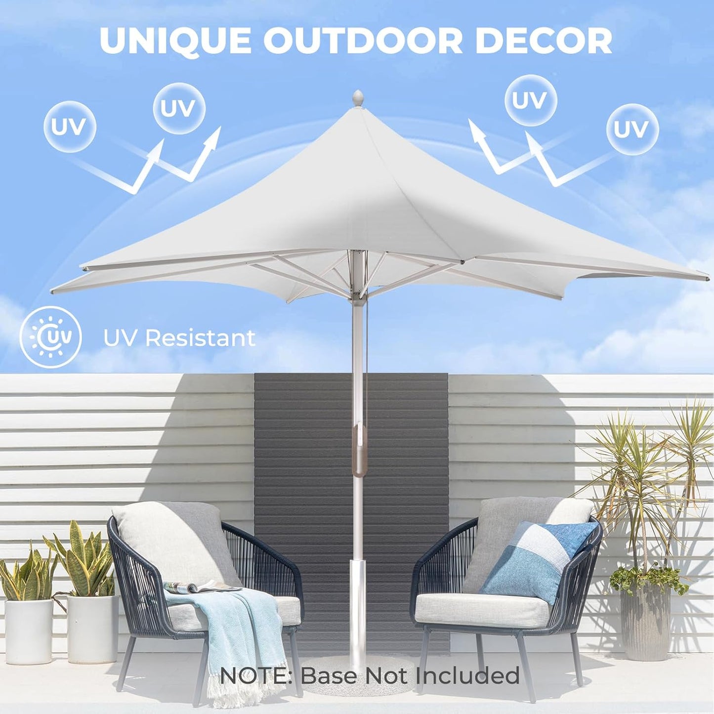 Grand patio 11 FT Patio Umbrella, Outdoor Umbrella with 6 Aluminum Ribs