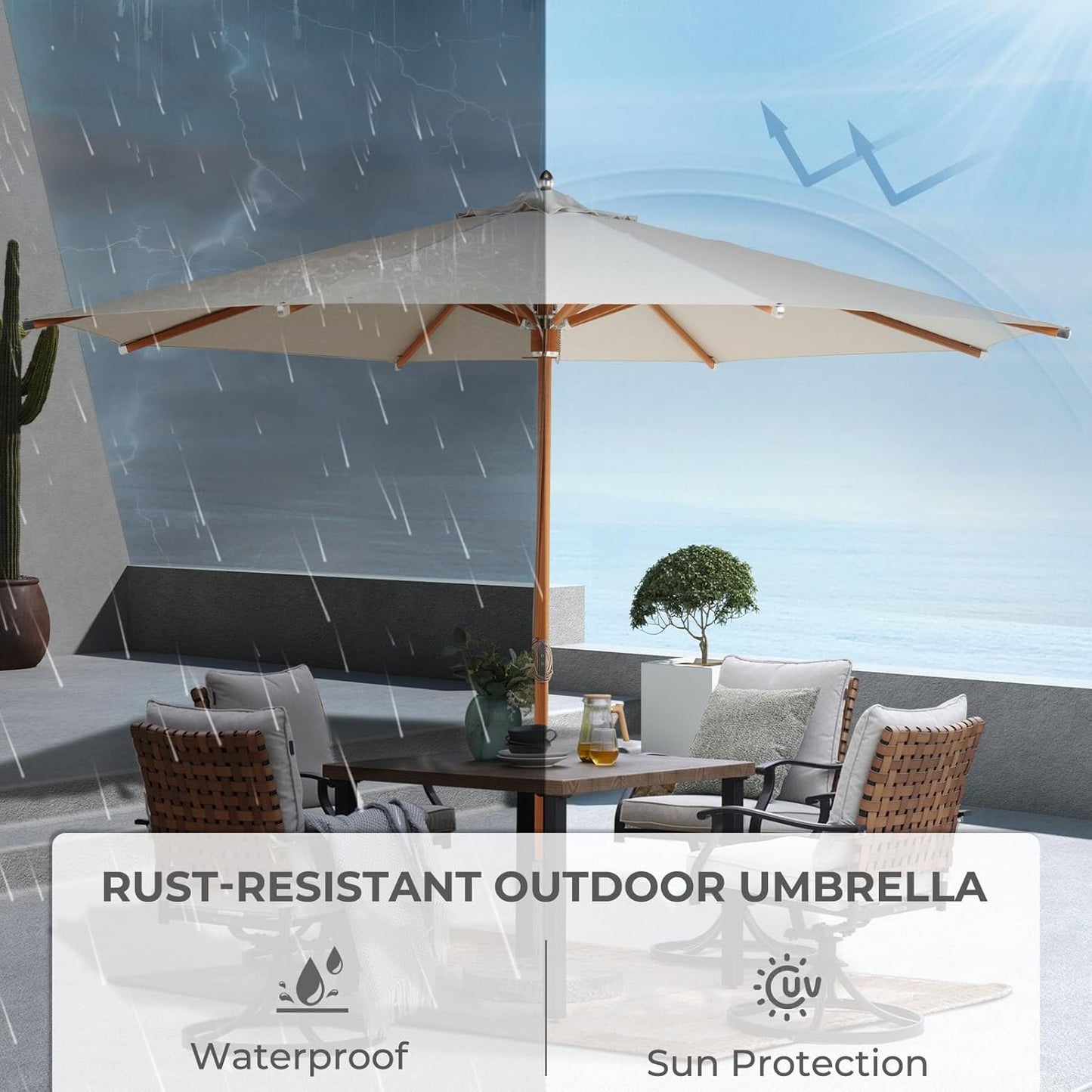 Grand patio 11 FT 10-Year-Non-Fading Patio Umbrella