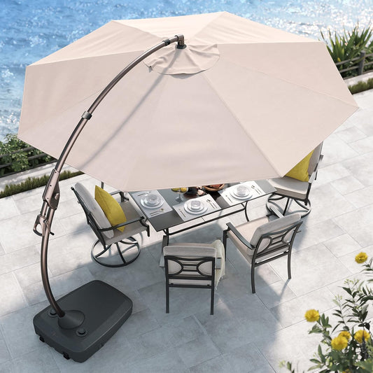 Grand patio 11FT Cantilever Umbrella with Base Outdoor Large Round Aluminum