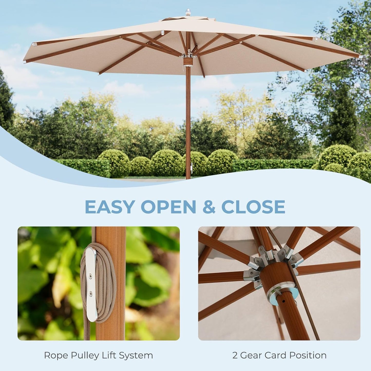 Grand patio 11 FT 10-Year-Non-Fading Patio Umbrella