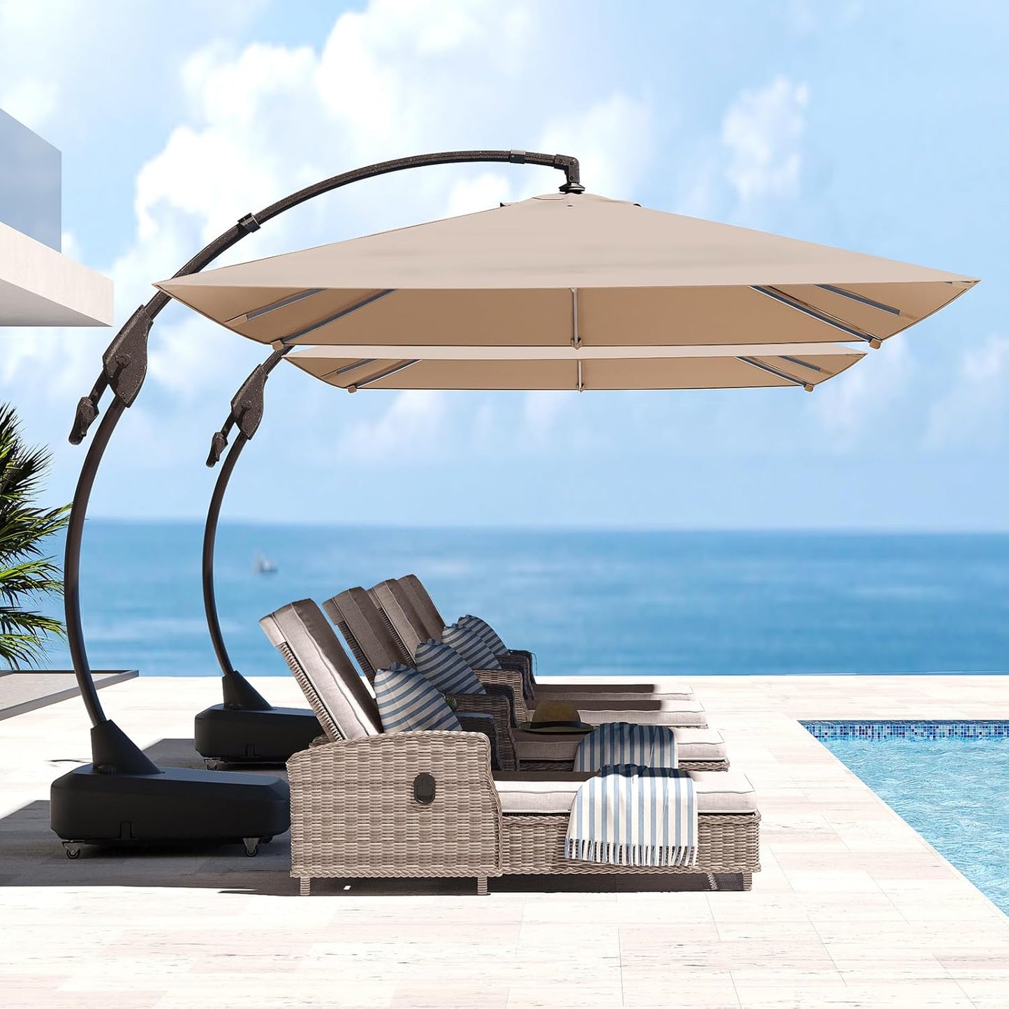 Grand patio 10x13 FT Cantilever Umbrella Outdoor Aluminum Rectangle Offset