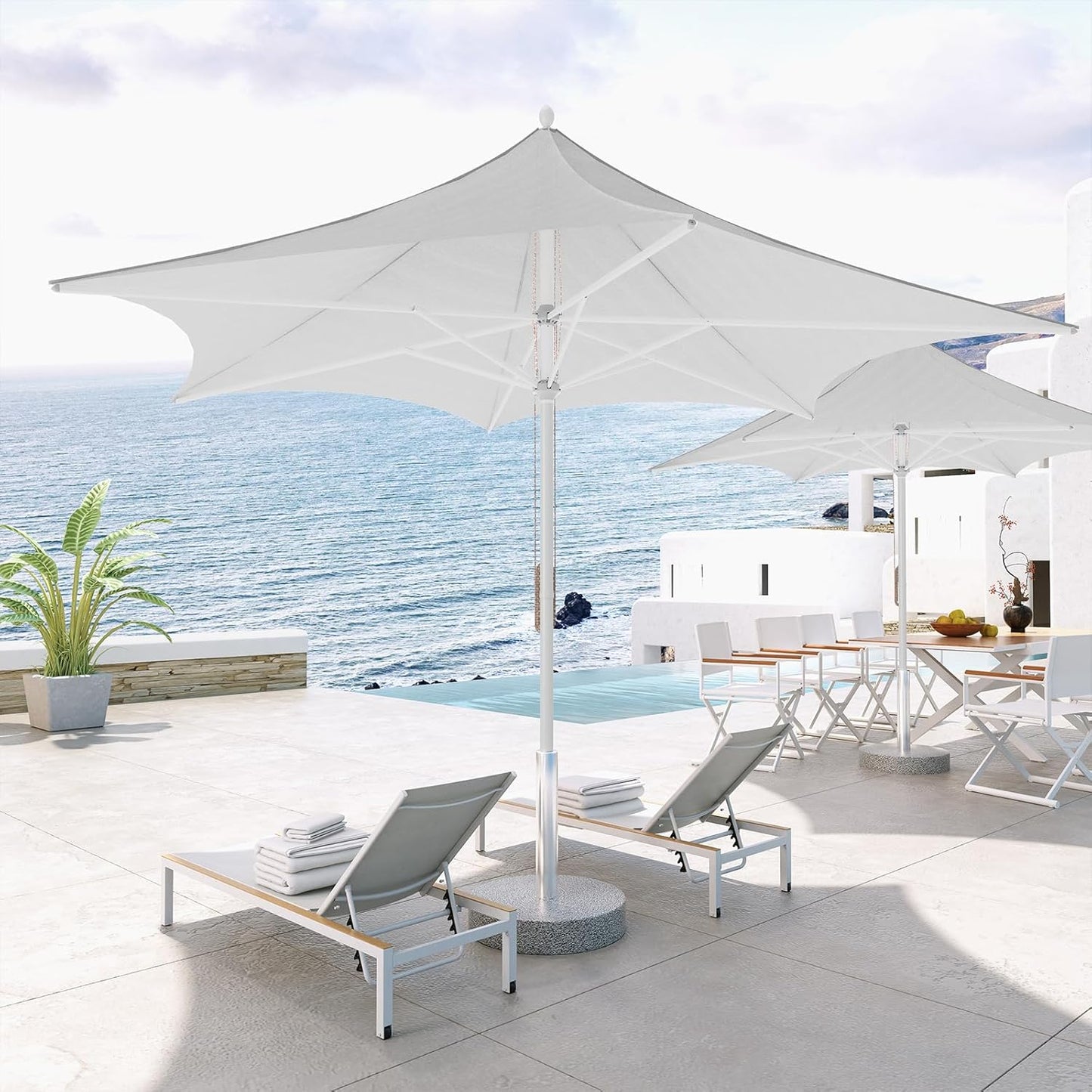 Grand patio 11 FT Patio Umbrella, Outdoor Umbrella with 6 Aluminum Ribs